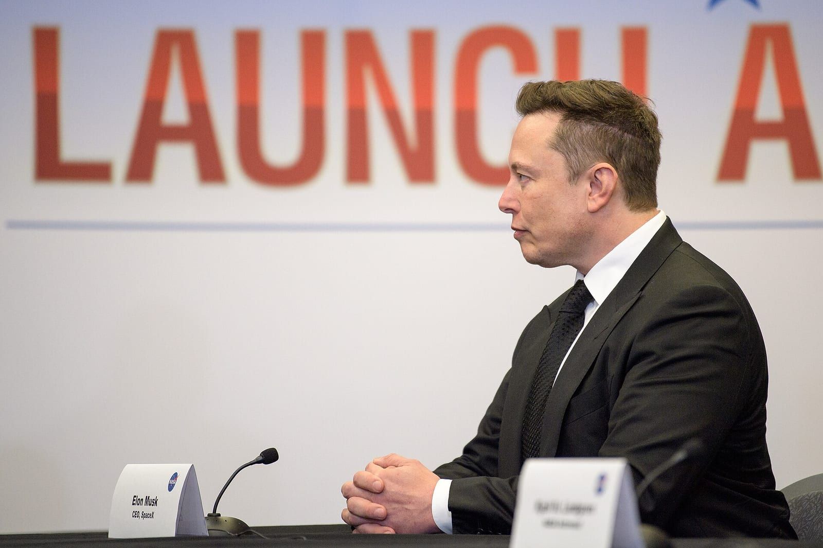 Elon Musk at the SpaceX Demo-2 preflight briefing, May 2020